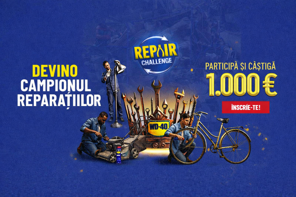 Concurs: Câștigă premii în bani 1.000 euro + kituri DIY WD-40!