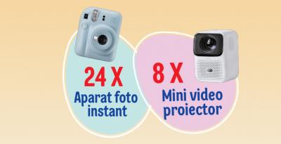 Concurs: Castiga 8 proiectoare video portabile Xiaomi Wanbo T4 si 24 aparate foto instant Fujifilm Instax Mini 12!