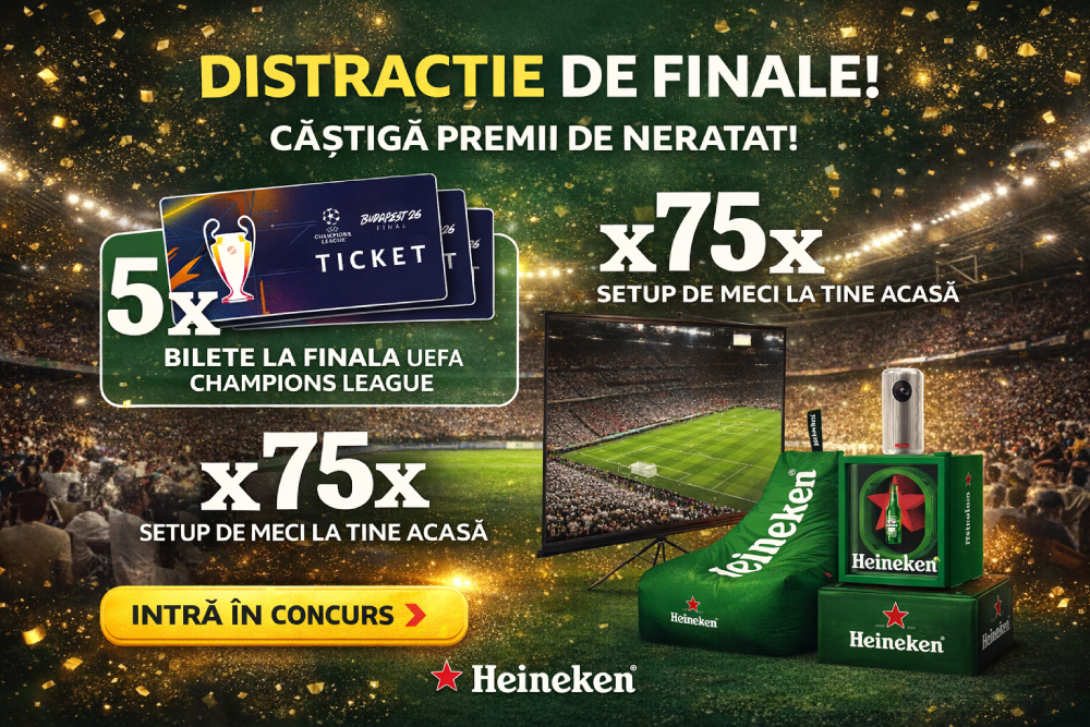 Concurs: Câștigă bilete la finala UEFA Champions League + kituri suporter Heineken!