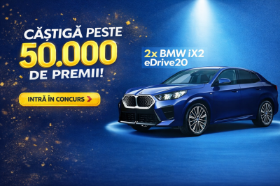 Concurs: Câștigă 2 mașini BMW iX2 + 10.000 euro și iPhone 17!