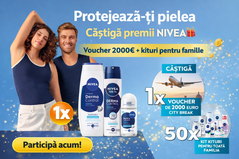 Concurs: Câștigă city break de 2000 euro + vouchere și kituri NIVEA Derma!