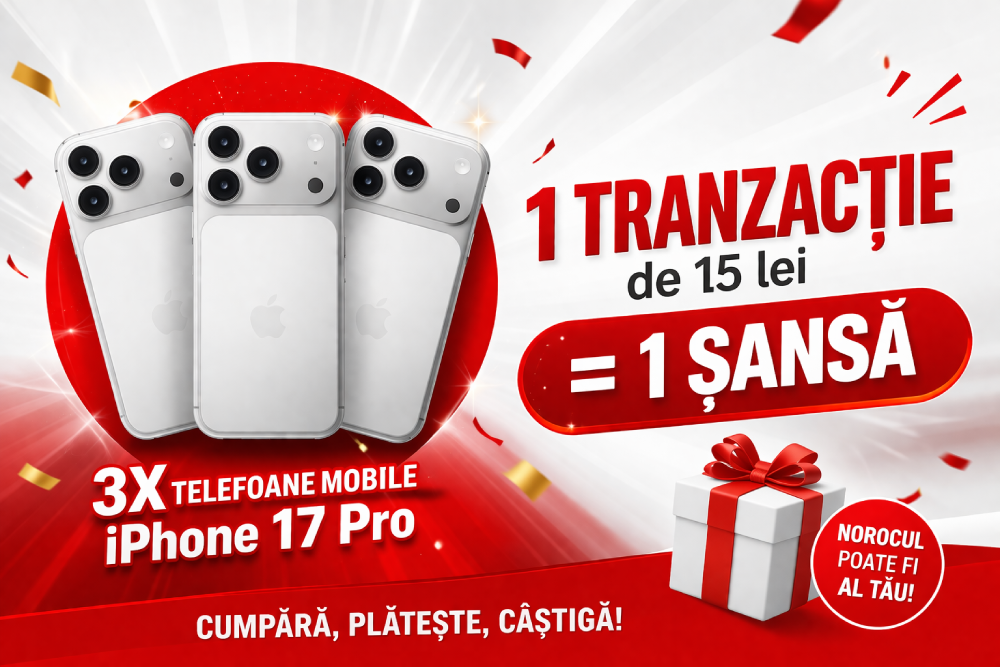 Concurs: Câștigă 3 telefoane iPhone 17 Pro cu UniCredit RoPay!
