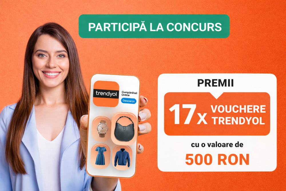 Concurs: Câștigă 17 vouchere Trendyol de 500 lei!