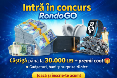 Concurs RONDOgo: Câștigă bani, telefoane, laptopuri, aparate electrocasnice sau alte premii!